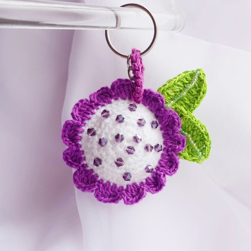 handcrafted crochet accessories daisy crochet flowers keychains handmade sincerely herrera embellished with beads cute gift ideas in chicago il flower keychains purple daisy accessories purple keychaiins handcrafted