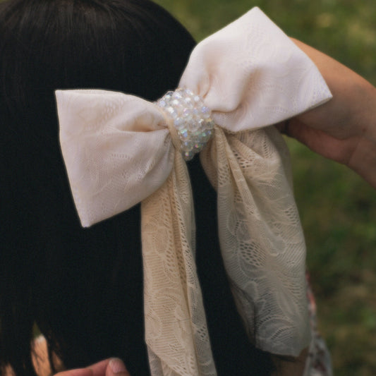 Ivory Hair Bow