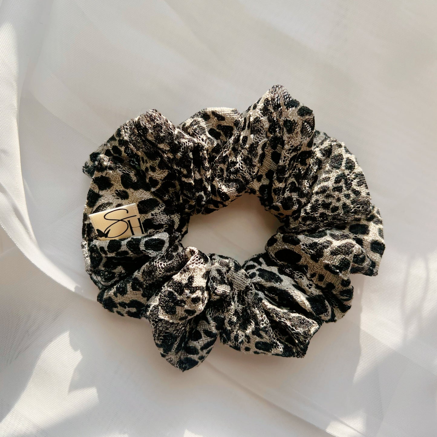 cheetah-print-scrunchie-handmade-lace-cheetah-print-hairtie-for-curly-hair-thin-hair-thick-hair-curly-hair-daily-hairstyles-daily-inspo-summer-hairties-handmade-sincerely-herrera-hispanic-owned-business-chicago-il-handmade-rings