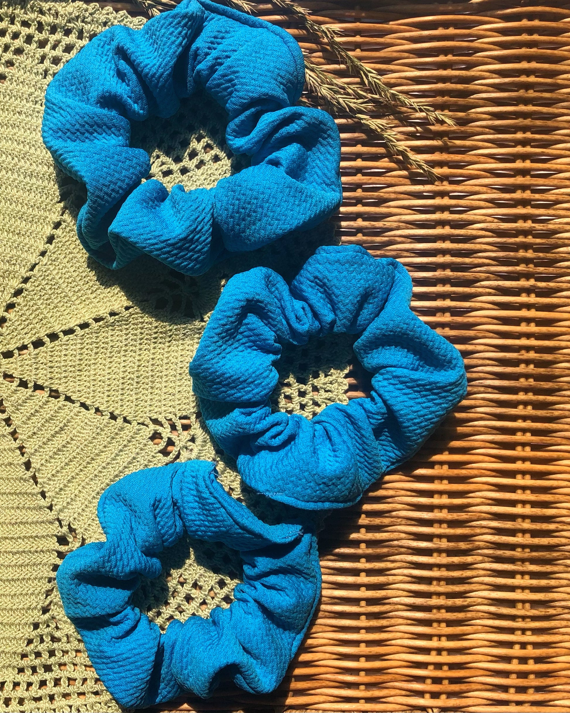 blue scrunchies handmade gifts for her gifts for bridesmaids party favors cute hair styles sincerely herrera scrunchies hair ties elastic ties curly hair