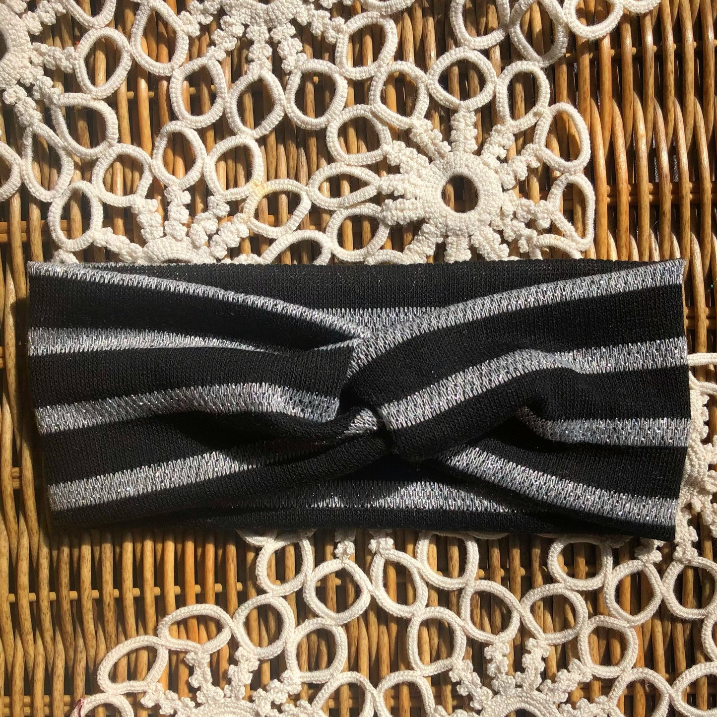 silver black stripped handmade headbands soft comfortable stretchy soft kids products sincerely herrera