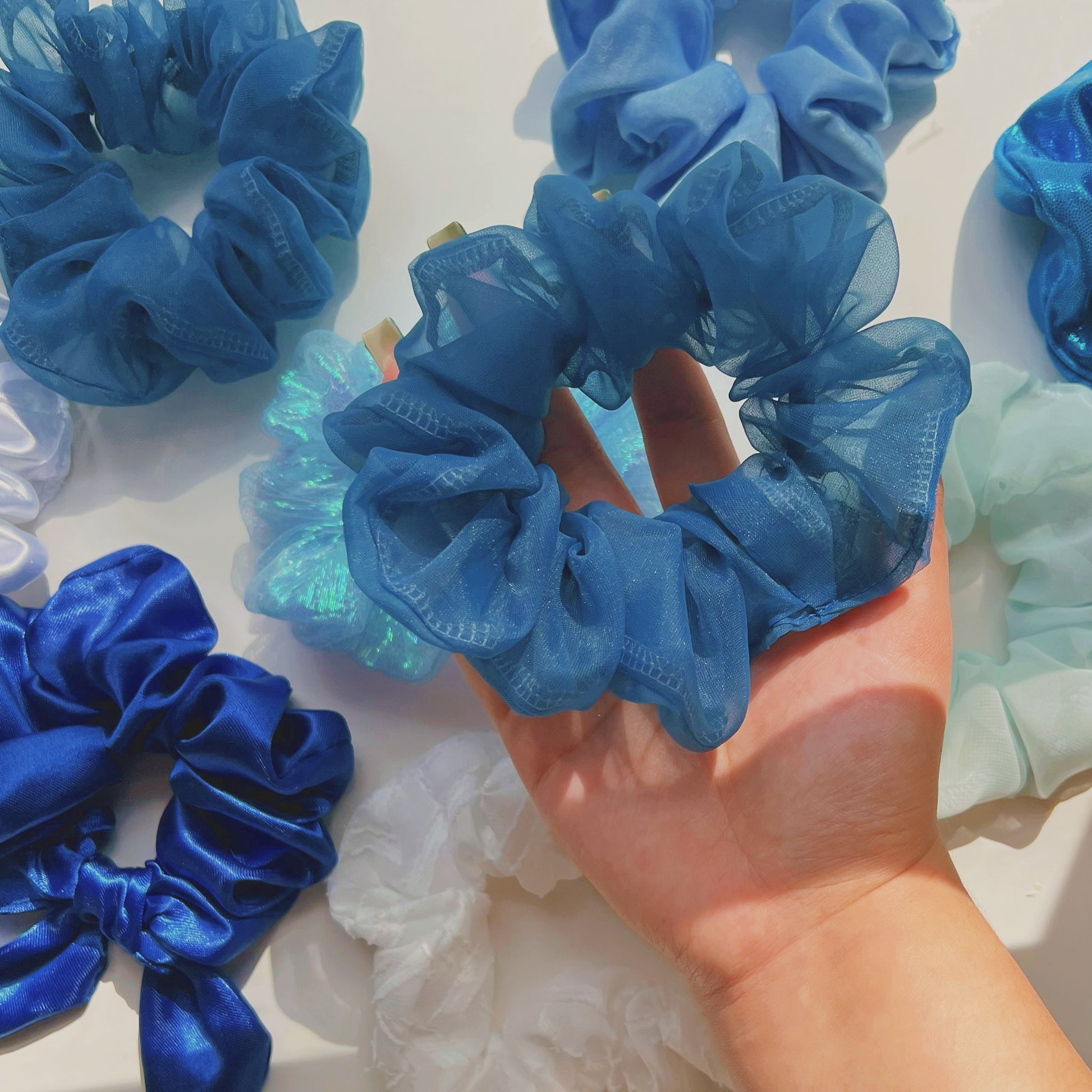 haandmade-organza-scrunchies-blue-hair-accessories-cute-daily-style-women-owned-accessories-shop-local-scrunchies-are-back-silk-accessories-handmade-with-love-blue-scrunchies-party-favors-unique-sincerely-herrera